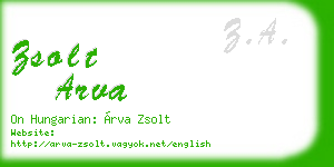 zsolt arva business card